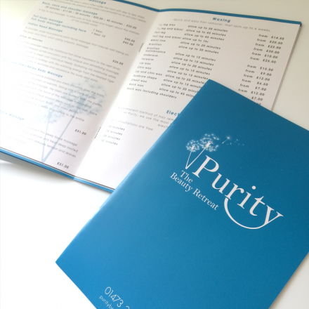 Brochure Design and Print Purity Beauty